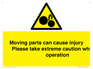 Moving parts can cause injury Please take extreme caution whilst in operation